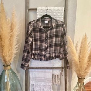 Abound Plaid Button Down Blouse - Size XS